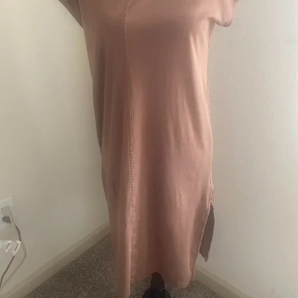 Everlane Women's Luxe Cotton Side-Slit Tee Dress Chocolate Size XS - Picture 2 of 9